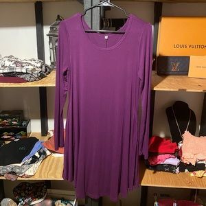 Purple Fit and Flare Dress